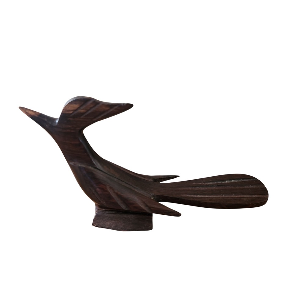 Vintage Hand Carved Ironwood Roadrunner Figurine Southwestern Desert MCM‎ VTG